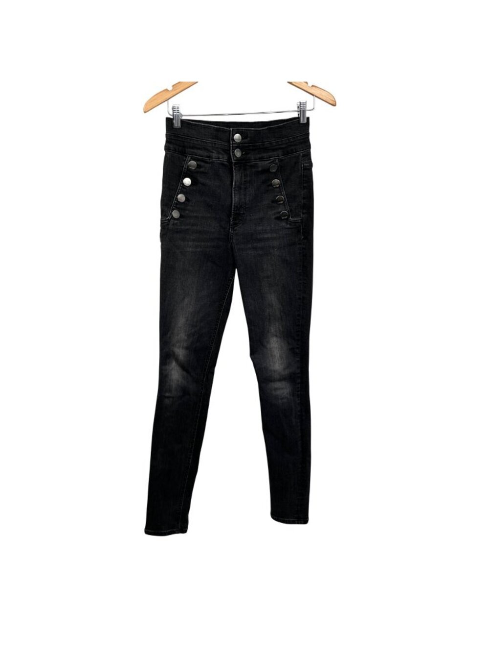 Express Womens Super High Rise Jegging Charcoal Zip Size 4R